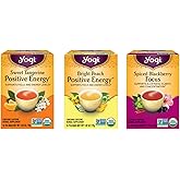 Yogi Tea - Morning Energy Variety Pack (3 Pack) Includes Peach Bergamot Bright Day, Sweet Tangerine Positive Energy, Spiced Blackberry Focus - 48 Organic Tea Bags
