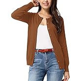 GRACE KARIN Brown Cardigan Sweaters for Women Lightweight Dressy Button Down Sweater Jacket Spring Clothes Outfits 3XL