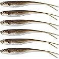 Dr.Fish Soft Plastic Baits, Fork Tail Soft Jerkbait Minnow Lures, 3 to 4-3/4 Inches Soft Swimbaits Jerk Shad Baits Crappie Bass Fishing Lures