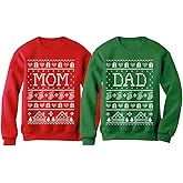 Tstars Matching Christmas Sweatshirts for Mom and Dad - Funny Ugly Xmas Sweater Style Holiday Outfits for Couples