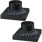 2 Pack Pier Mount Square Base-3" Diameter Post Pole Mounting Base for Deck Rail Stair Porch Wall, 5.67x5.67 Wood Post Cap Ada