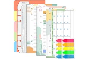 LXWHYP Monthly Weekly Planner Refills Budget Paper Kit for A6 Binder Cover, 6 Ring Planner Accessory for Budget Planner Binder Cover, Money Binder Organizer for Cash (Greenery)