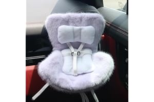 WALANT Doll Car Seat Compatible with Labubu, Chair for 10-17cm Dolls - Adjustable Safety Strap, Air Vent Clip & Desktop Stand, Soft Cushion, Cute Car Ornament Gift for Collectors & Fans (Purple)