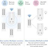HBN Remote Control Plug Socket 13A 3120W 100ft Range 5 Pack Sockets & 2 Remotes view 2