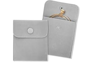 AfitLulu 2PC Velvet Jewelry Pouches, Microfiber Jewelry Storage Bags with Snap Fastener, Travel Jewelry Pouch for Storing Rin