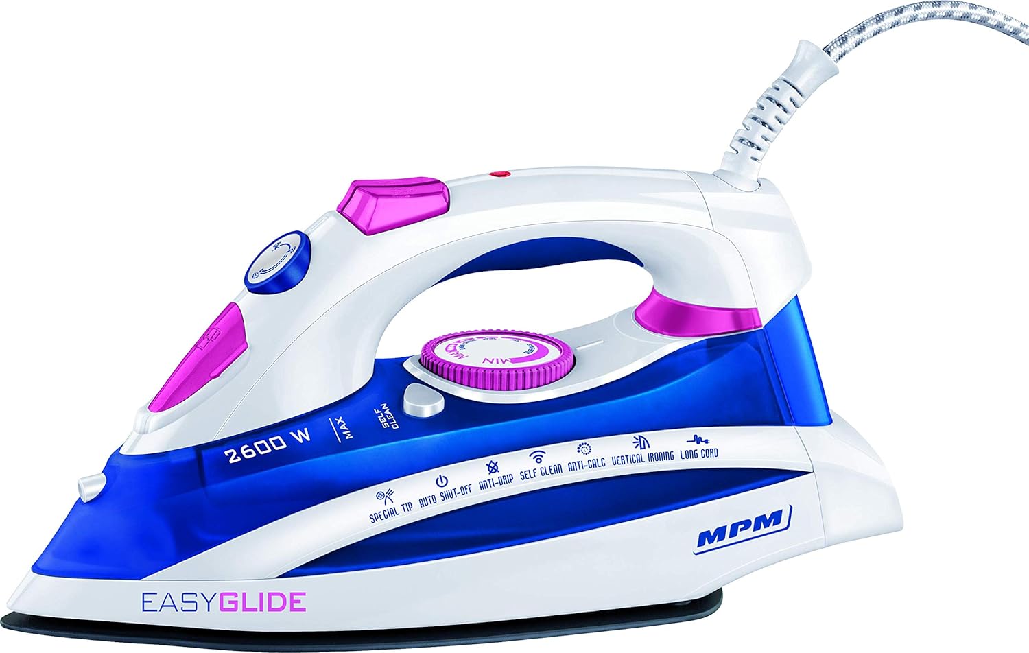 MPM MZE-07 Plancha de Vapor, 2600 W, Blanco/Azul: Amazon.es: Hogar