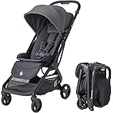 Ergobaby Metro 3 Baby Stroller for Newborns, Infants, and Toddlers | Compact Travel Stroller with One-Hand Fold, Near-Flat Recline, Adjustable Handlebar, Graphite Grey