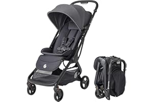 Ergobaby Metro 3 Baby Stroller for Newborns, Infants, and Toddlers - Travel Stroller with One-Hand Fold, Near-Flat Recline, A