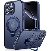 XXDD (360° Spin Magnetic Stand for iPhone 16 Pro Case, (Compatible with MagSafe) (18FT Military Protection) Case for iPhone 16 Pro, 6.3 inch, Navy Blue