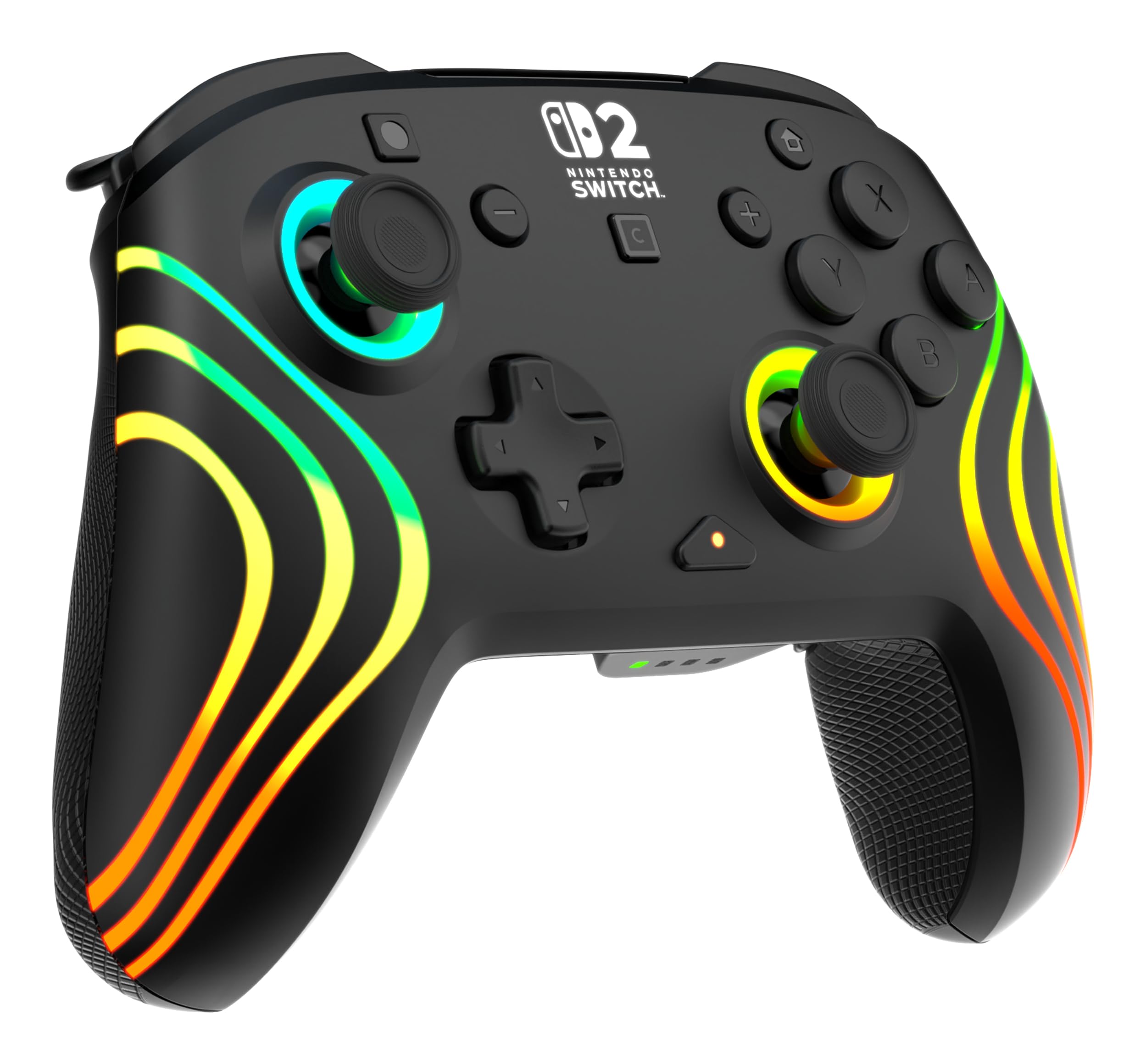 Turtle Beach Afterglow Wave Schwarz Kabelloser RGB-Gaming-Controller offiziell lizenziert für Nintendo Switch 2 4