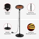Olsen & Smith 2KW Outdoor Quartz Patio Heater Waterproof IP34 Black view 5