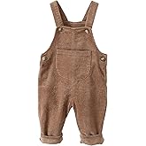 SEAUR Baby Boy Girl Corduroy Bib Overalls Cotton Button Suspender Overalls Plain Romper Loose Jumpsuit