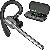 Kelazola Bluetooth Headset V5.3,Wireless Bluetooth Earpiece with 500mAh Charging Case, Wireless Headset with Noise Canceling Mic,for Trucker,Office,Business,Compatible with Cell Phone and PC