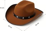 VIROSA Classic Western Cowboy Hat Black Lightweight Adjustable Fit view 2