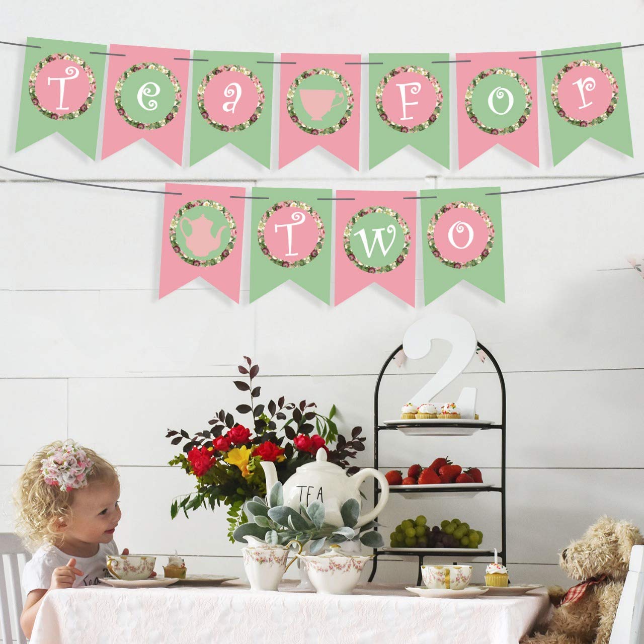 Amazon Com Tea For Two Banner Home Decor Tea Party Decorations
