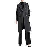 Minibee Women's Wool Trench Coats Warm Winter Pea Coat Double Breasted Mid-Long Overcoat Lapel Jackets