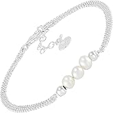 Silpada 'Pearl City' Sterling Silver Freshwater Pearl Chain Bracelet, 7" + 1"