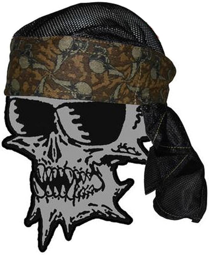 Sandana Paintball Headwrap w/Black Mesh Brown Flying Skull Amazon.co