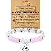 Wife Birthday Gift Bracelet Jewelry Birthday Gifts for Wife Bracelet from Husband Stretch Bead Bracelets Romantic Gifts for Her Girlfriend Mothers Day Gift for Women Christmas Valentines Presents