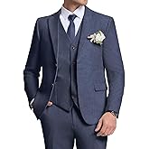 Aowdoy Retro Mens Linen Suit Slim Fit 3 Piece Summer Wedding Suit Casual Beach Linen Suits for Men Prom Jacket Vest Pant Set