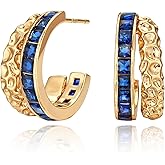 WEARON Gold Hoop Earrings for Women Dainty 14K Gold Plated Open Hoop Earrings 925 Sterling Silver Post Chunky Earrings for Her Everyday Jewelry