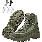 Boots, Tactical Boot, Men's Waterproof Side Zipper Outdoor Combat Boot, Mens Orthopedic Support Anti-Puncture Work Boots