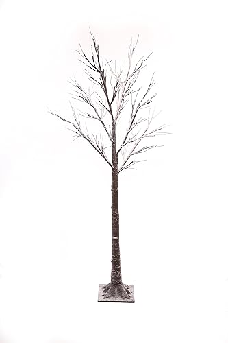 Albero Di Natale Da Esterno Amazon.Albero Di Natale Da Pavimento Per Interni Ed Esterni Colore Marrone 1 8 M Di Altezza Effetto Neve Luci Bianco Caldo Amazon It Illuminazione