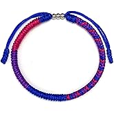 LAMIBEE Bisexual Bracelet, Bi Bracelets, Pride Proud Love Boho Style Wrist Wrap Bracelet, Amulet and Boho Rope Bracelet Bangles for Women Men Thread, Lucky and Protection String (Bisexual)