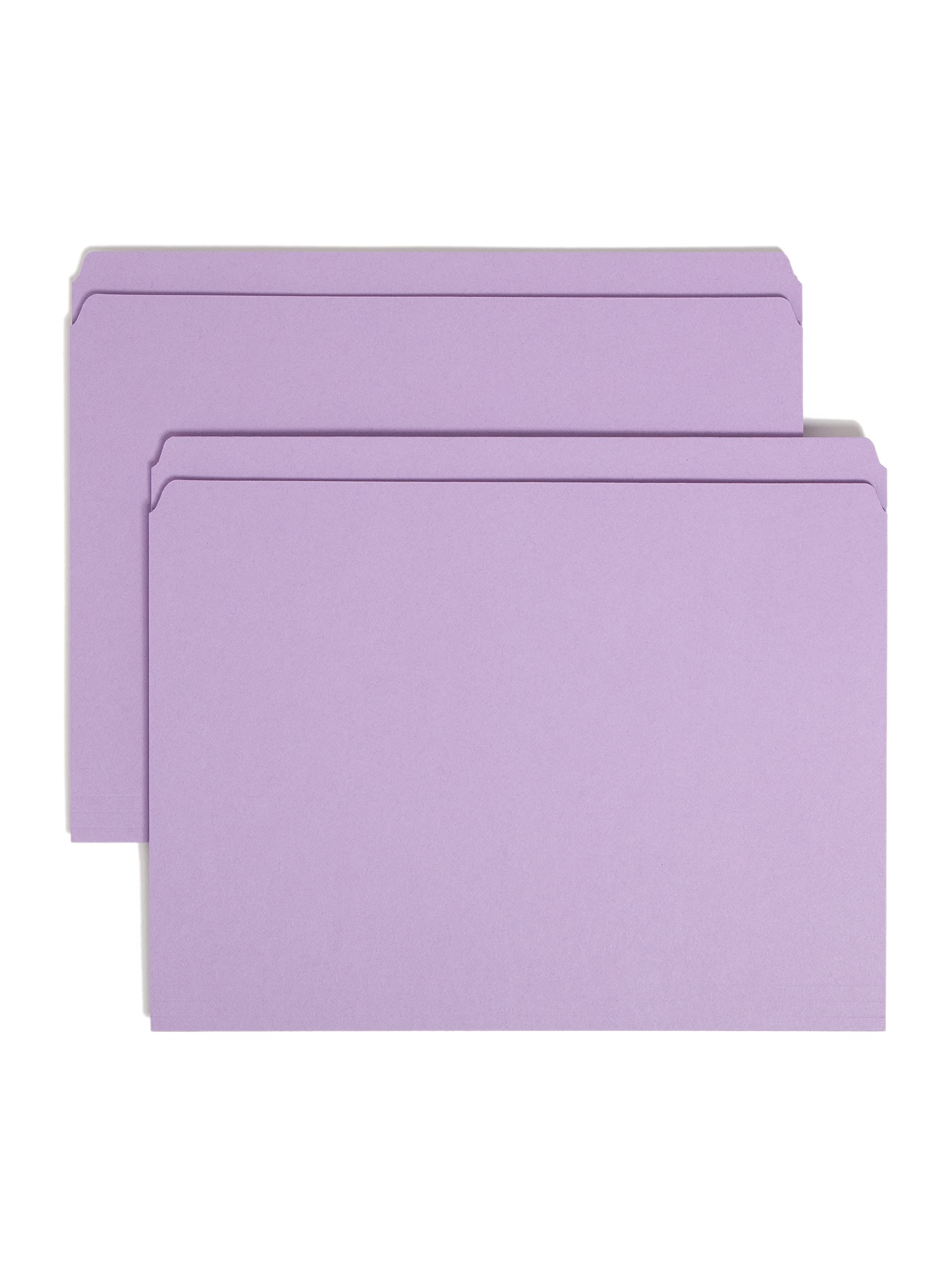 Smead File Folder, Reinforced Straight-Cut Tab, Letter Size, Lavender, 100 per Box (12410)