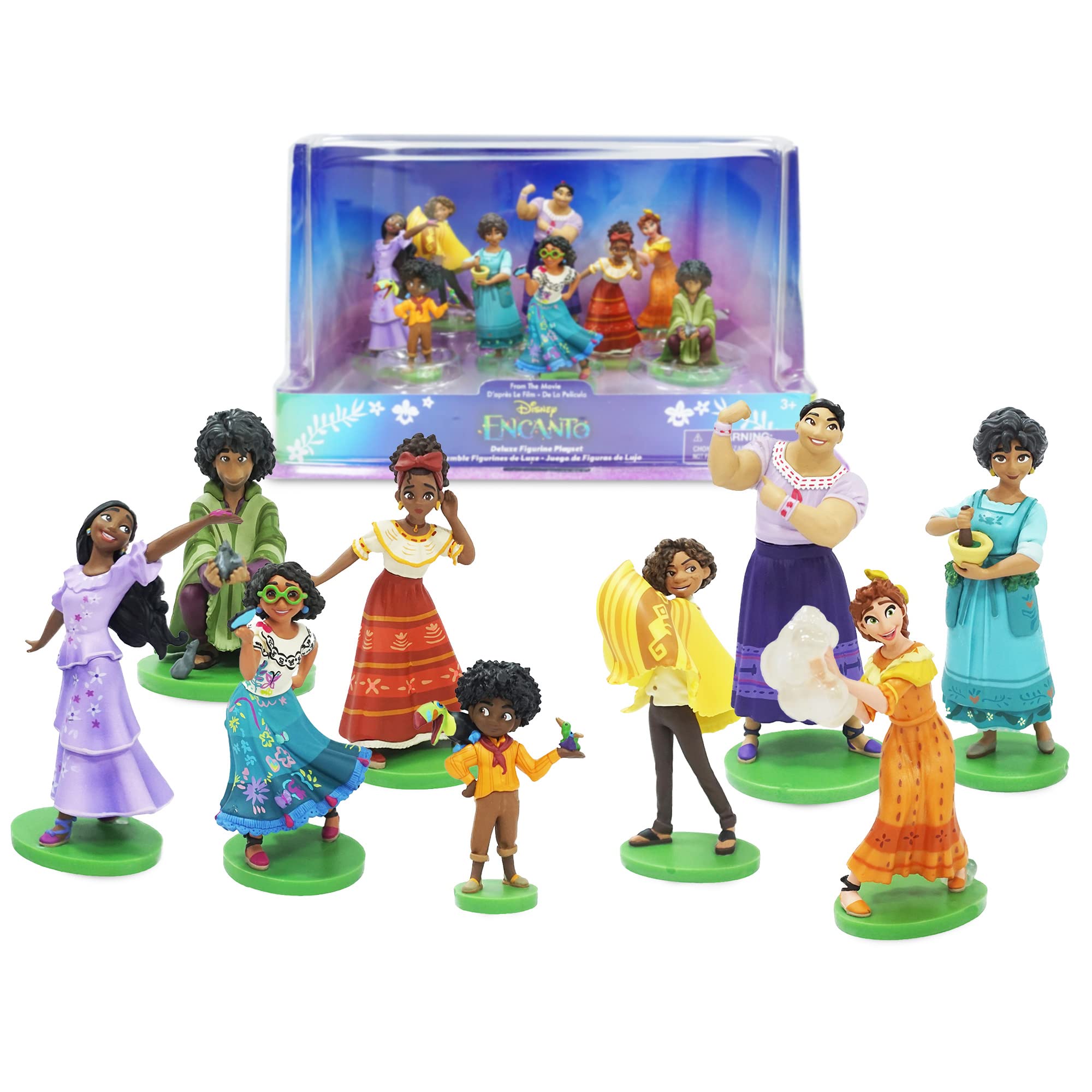 Disney Store Official Deluxe Encanto Figurine Playset, 9 Pc, Detailed Figures Including Mirabel, Dolores, Camilo, Bruno, Antonio, Luisa, Isabela, Julietta and Pepa, Ages 3+