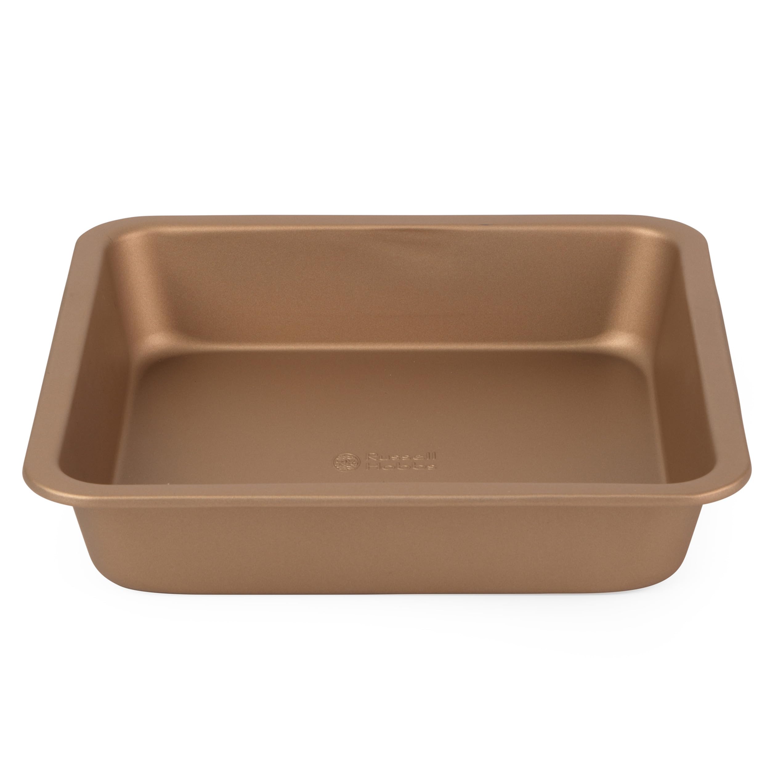 Russell Hobbs RH02148GEU7 Square Pan - Baking Tray Roasting Oven Pan, 22cm, Non-Stick Surface Easy Clean, Durable, Carbon Steel, PFOA-Free, Perfect for Brownies, Flapjacks/Tarts, Gold Opulence