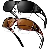 KANASTAL Fit Over Glasses for Men Women Polarized UV400 Protection Fashion Wrap Around Shades