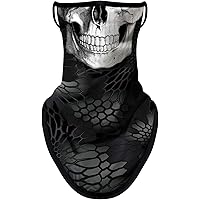 JOEYOUNG Skull Face Mask Bandanas with Ear Loops for Men Women, 3D Neck Gaiter Face Cover Magic Scarf for Dust Wind, UV…