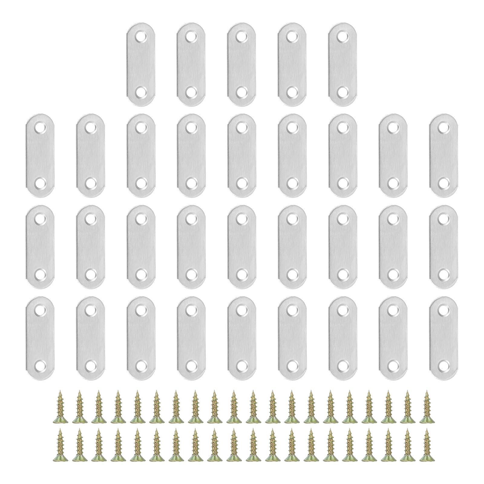 PATIKIL Stainless Steel Corner Braces 1.81 x 0.63 Inch,32 Pieces L Bracket Joint Right Angle Support Bracket L Shaped Corner Fasteners with Screws for Shelves, Silver — image 1