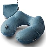 Keemall Inflatable Travel Neck Pillow for Airplane Sleeping Blow Up Neck Support Air Pillow Traveling on Plane Long Flights Washable