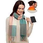 Genovega Heated Scarf Shawl for Women Men 6000mAh Rechargeable Portable Powered Electric Heating Neck Warmer Wraps Outdoor Travel Workout Essentials Accessories Winter Must Haves Pink Plaid