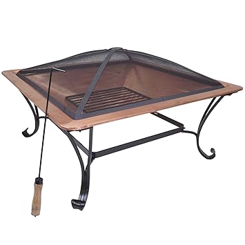 Amazon Com Ayamastro Outdoor 33 Copper Square Fire Pit W Lid