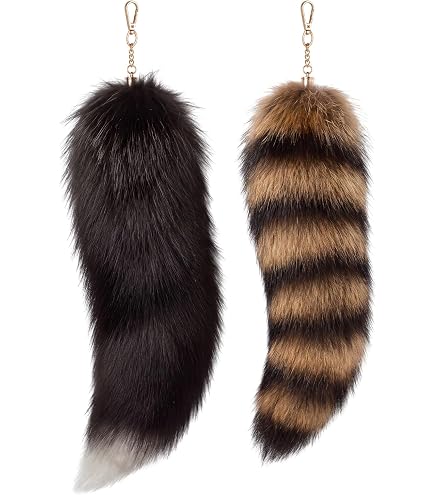Amazon.com: Fashion Black Fox Tail Keychain Pendant - Fashion