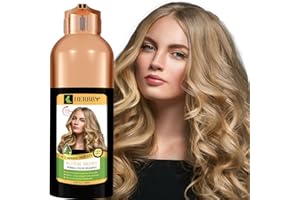 HERBBY Hair Color Shampoo for Gray Hair Coverage&Color Transform with 9 Herbal Extracts –Long Lasting(6-8 Weeks),Shiny,Evenly Colored,Instant Hair Dye Shampoo&Conditioner, 500 Ml (BLONDE BROWN COLOR)