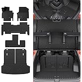 Thinzyou Floor Mats Compatible with 2024 2025 2026 Kia EV9 6&7 Seats Cargo Liner Cargo Mat Trunk Mat Trunk Liner Back Seat Cover Protector EV9 Accessories (Floor Mats+Trunk Mat with Backrest Mat)