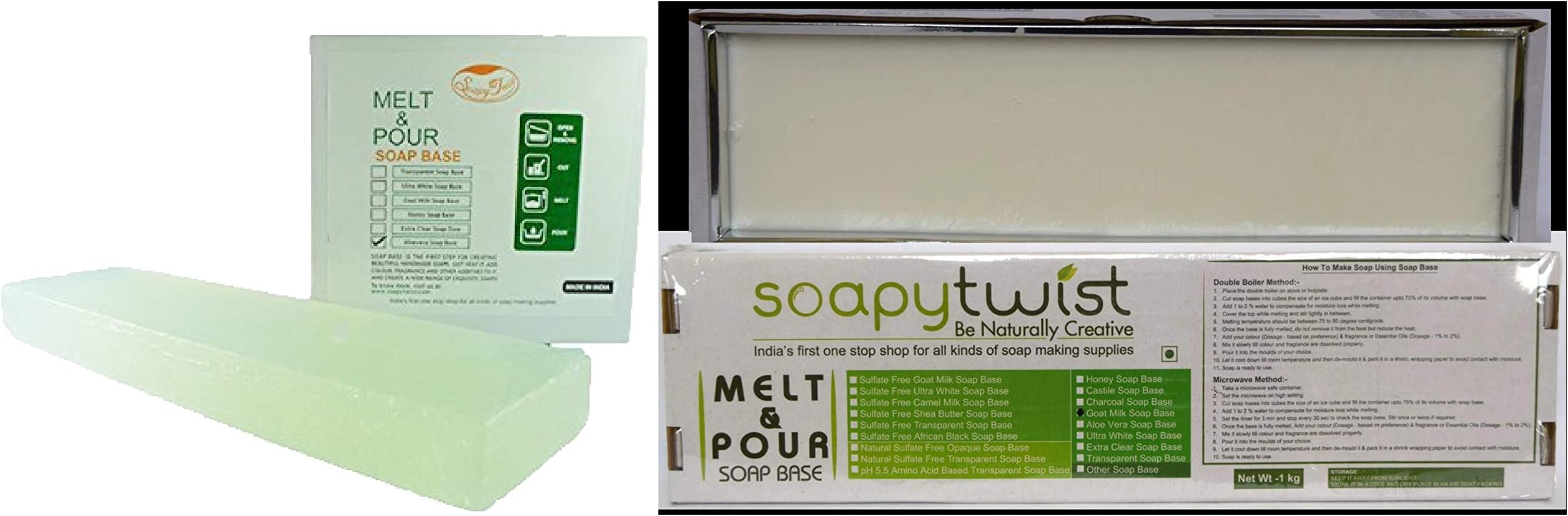 Soapy Twist Aloe Vera Melt And Pour Soap Base, 1kg
