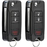 USARemote Key Fob Replacement for 2004 2005 2006 2007 2008 2009 2010 2011 2012 2013 2014 2015 2016 2017 Chrysler Dodge Jeep 3-Button Keyless Entry Remote Head Flip Key OHT692427AA KOBDT04A (2-Pack)
