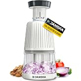 UltraChop Push Food &amp; Vegetable Chopper | Heavy-Duty Stainless Steel Blades, Durable &amp; Ergonomic Design, Veggie, Meat, Garlic Cutter, Slicer, Soft Non-Slip Grip