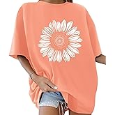ORANDESIGNE Womens Oversized Cotton T Shirts Graphic Tees Short Sleeve Vintage Tops Casual Summer Clothes 2026