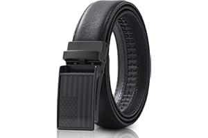 AWAYTR Boys Dress Ratchet Belt - Kid Leather Belt with Metal Buckle for Youth Teen Boys