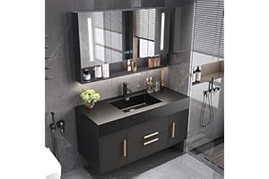 TIZAZO 48IN Bathroom Vanity with Single Sink -Smart Demisting Mirror Cabinet & LED Lighting | Modern Wall Mounted Bathroom Va