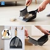 TDBS Dustpan and Brush Set Bamboo Handle with Soft Bristles view 8