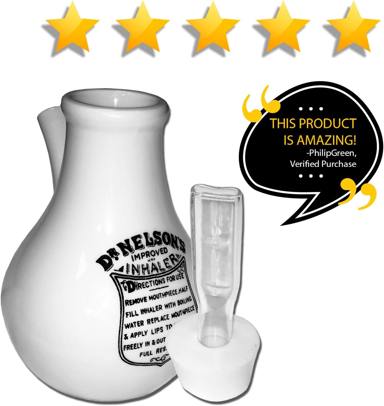DR NELSON’s Steam Inhaler 500ML,AvonGreen Wellness Soother for Vocal Cords Headaches Relief and a Nasal, Sinus Decongestant - Image 3