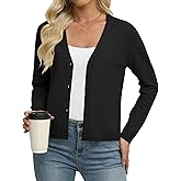 Womens Soft Cropped Cardigan Knit Casual Lightweight Shrug Sweater Tops