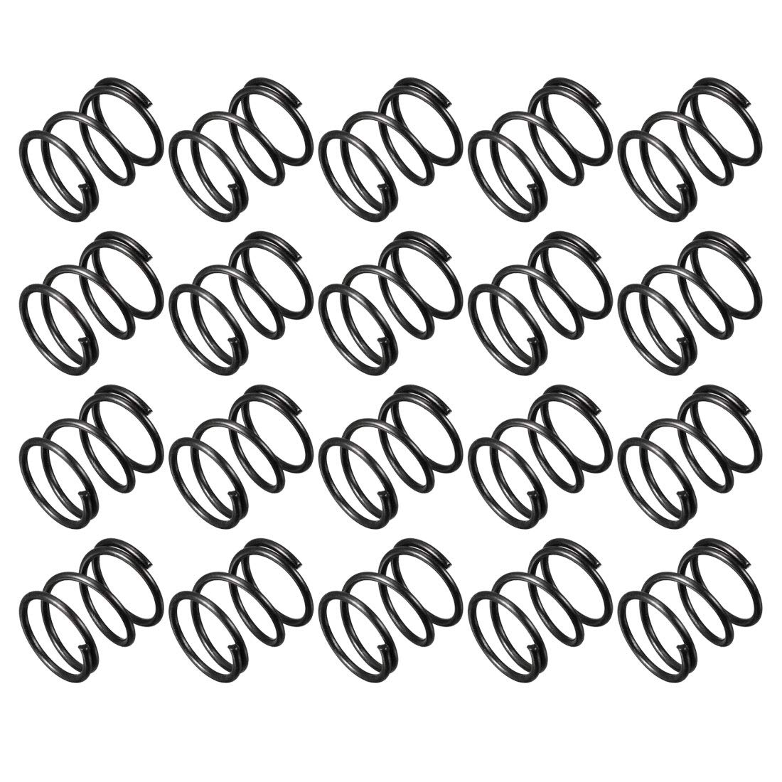 sourcingmap Compression Spring - 1.2mm Wire Dia , 14mm OD , 15mm Free Length Spring Steel Extension Spring,Black,20Pcs